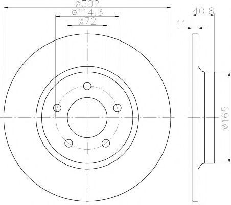 Тормозной диск BEHR/HELLA 8DD 355 112-901