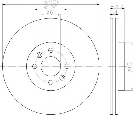 Тормозной диск BEHR/HELLA 8DD 355 113-061