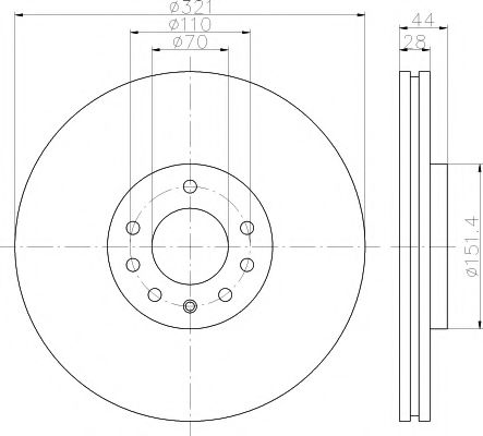 Тормозной диск BEHR/HELLA 8DD 355 113-101