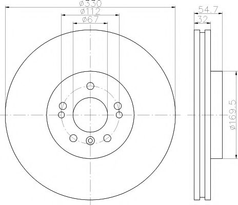 Тормозной диск BEHR/HELLA 8DD 355 121-171