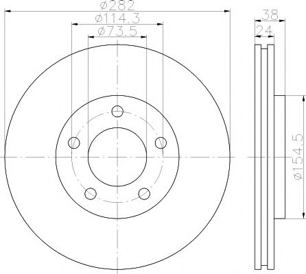 Тормозной диск BEHR/HELLA 8DD 355 113-381