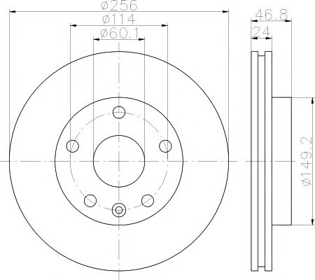 Тормозной диск BEHR/HELLA 8DD 355 113-571