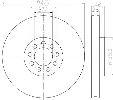 Тормозной диск BEHR/HELLA 8DD 355 117-461