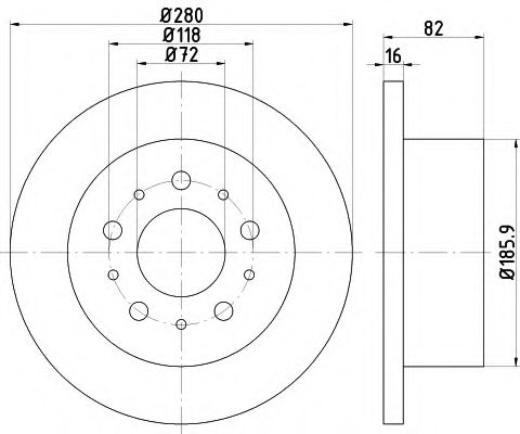 Тормозной диск BEHR/HELLA 8DD 355 113-711