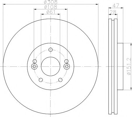 Тормозной диск BEHR/HELLA 8DD 355 113-741
