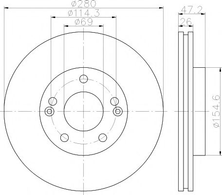Тормозной диск BEHR/HELLA 8DD 355 118-151