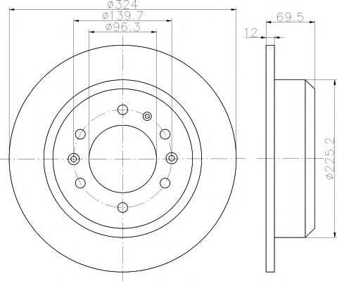 Тормозной диск BEHR/HELLA 8DD 355 114-041