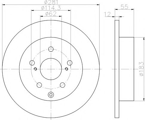 Тормозной диск BEHR/HELLA 8DD 355 118-881