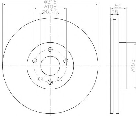 Тормозной диск BEHR/HELLA 8DD 355 118-891