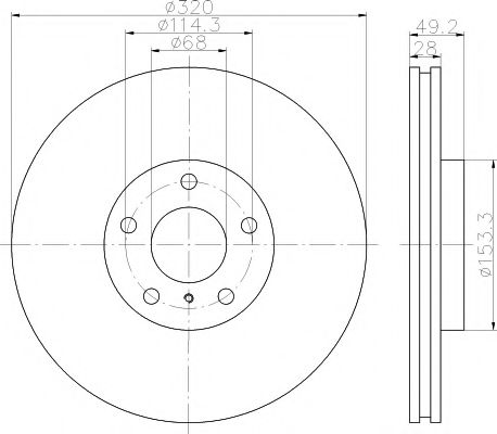 Тормозной диск BEHR/HELLA 8DD 355 114-101
