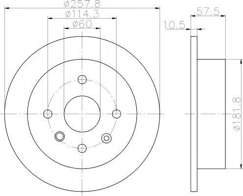 Тормозной диск BEHR/HELLA 8DD 355 114-161