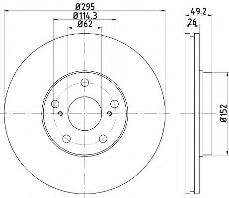 Тормозной диск BEHR/HELLA 8DD 355 114-281