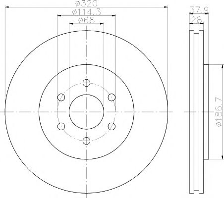 Тормозной диск BEHR/HELLA 8DD 355 119-001