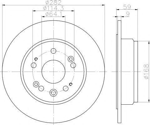 Тормозной диск BEHR/HELLA 8DD 355 119-031
