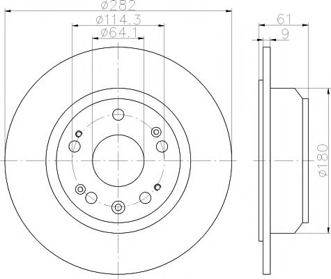 Тормозной диск BEHR/HELLA 8DD 355 119-041