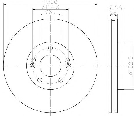 Тормозной диск BEHR/HELLA 8DD 355 114-481