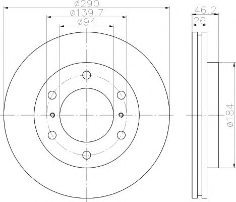 Тормозной диск BEHR/HELLA 8DD 355 119-071