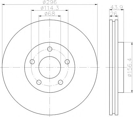 Тормозной диск BEHR/HELLA 8DD 355 114-601