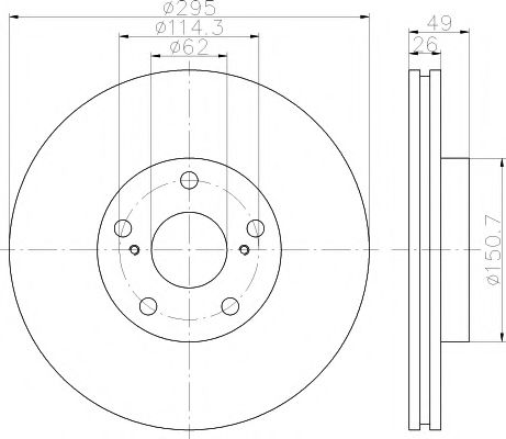 Тормозной диск BEHR/HELLA 8DD 355 114-671