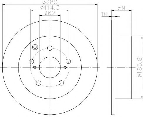 Тормозной диск BEHR/HELLA 8DD 355 119-121