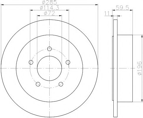 Тормозной диск BEHR/HELLA 8DD 355 114-801