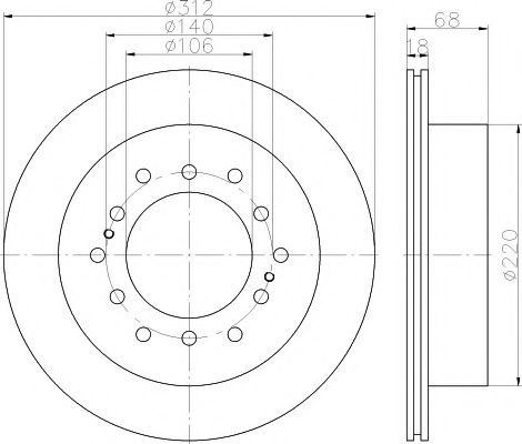 Тормозной диск BEHR/HELLA 8DD 355 114-861