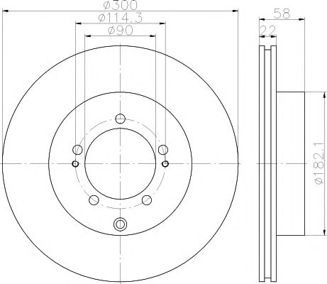 Тормозной диск BEHR/HELLA 8DD 355 114-911