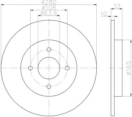 Тормозной диск BEHR/HELLA 8DD 355 115-041