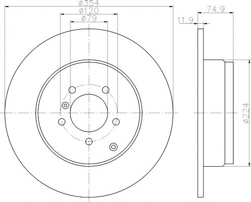 Тормозной диск BEHR/HELLA 8DD 355 115-171