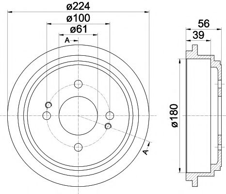 Тормозной барабан BEHR/HELLA 8DT 355 300-711
