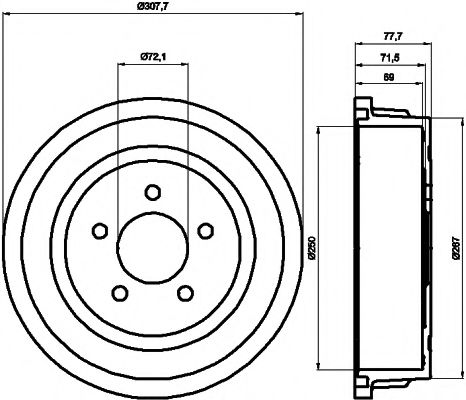 Тормозной барабан BEHR/HELLA 8DT 355 300-721