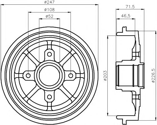 Тормозной барабан BEHR/HELLA 8DT 355 300-731
