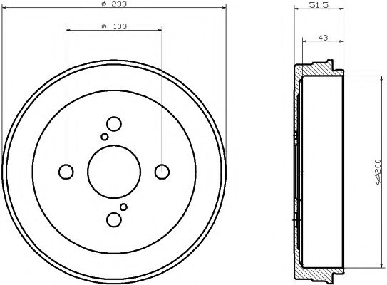 Тормозной барабан BEHR/HELLA 8DT 355 300-791