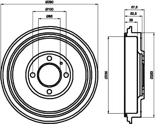 Тормозной барабан BEHR/HELLA 8DT 355 300-811