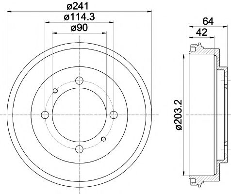 Тормозной барабан BEHR/HELLA 8DT 355 300-841