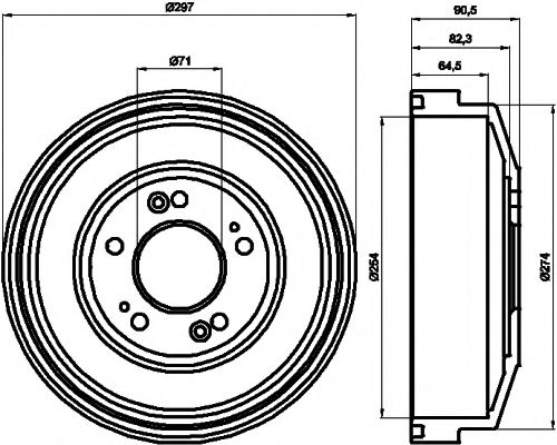 Тормозной барабан BEHR/HELLA 8DT 355 300-871