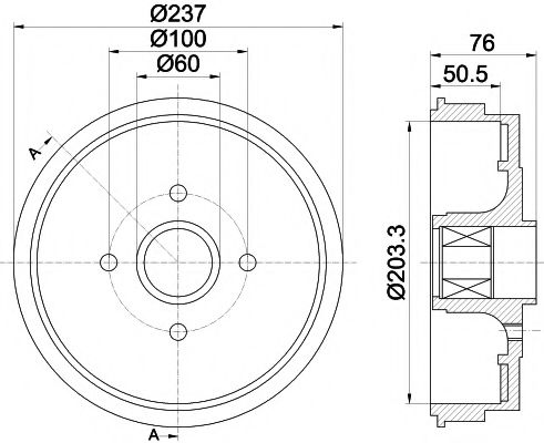 Тормозной барабан BEHR/HELLA 8DT 355 300-971