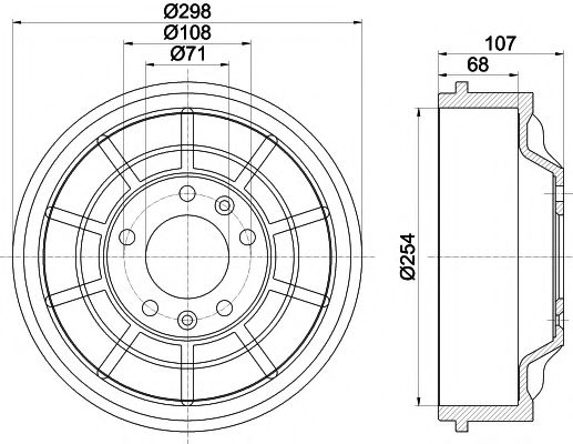 Тормозной барабан BEHR/HELLA 8DT 355 301-021