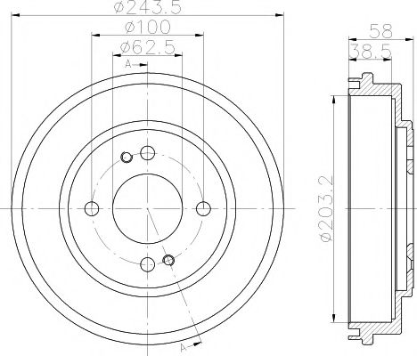 Тормозной барабан BEHR/HELLA 8DT 355 301-041