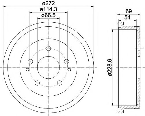 Тормозной барабан BEHR/HELLA 8DT 355 301-121