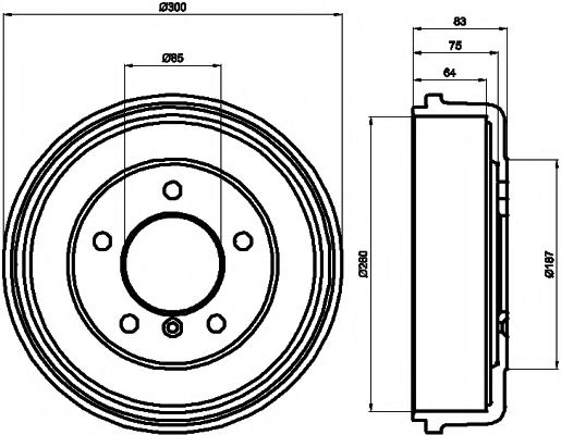 Тормозной барабан BEHR/HELLA 8DT 355 301-141