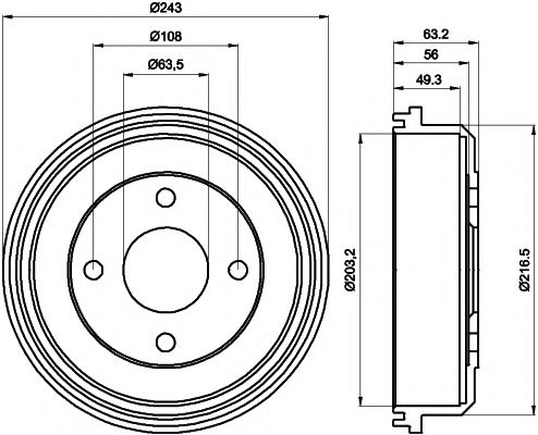 Тормозной барабан BEHR/HELLA 8DT 355 301-291