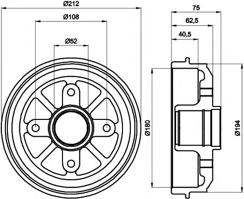 Тормозной барабан BEHR/HELLA 8DT 355 301-311