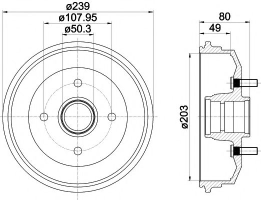 Тормозной барабан BEHR/HELLA 8DT 355 301-361