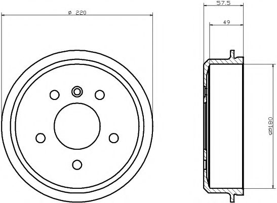 Тормозной барабан BEHR/HELLA 8DT 355 301-451