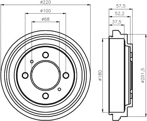 Тормозной барабан BEHR/HELLA 8DT 355 301-481