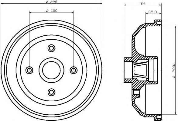 Тормозной барабан BEHR/HELLA 8DT 355 301-551
