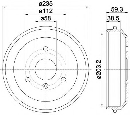 Тормозной барабан BEHR/HELLA 8DT 355 301-581