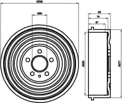 Тормозной барабан BEHR/HELLA 8DT 355 301-591
