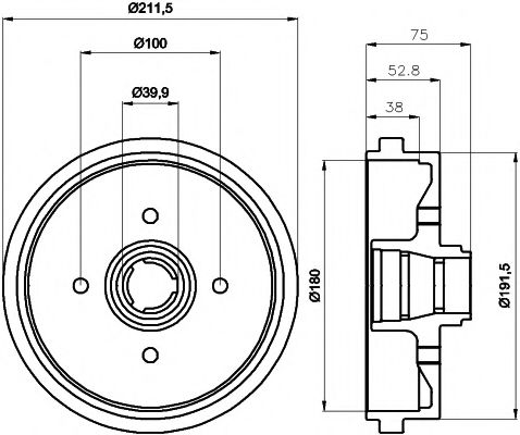 Тормозной барабан BEHR/HELLA 8DT 355 301-631